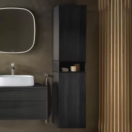 Duravit Zencha magas szekrény 176x40 cm, balos, fekete tölgy/matt grafit ZE1353L16800000