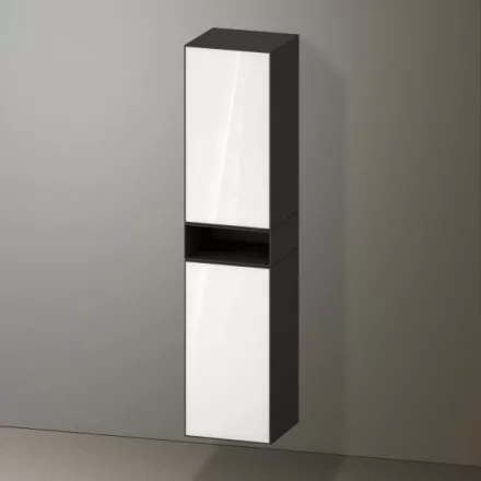 Duravit Zencha magas szekrény 176x40 cm, balos, fehér üveg/matt grafit ZE1353L64800000