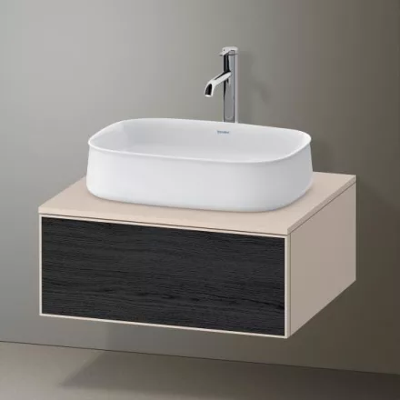 Duravit Zencha alsószekrény 65x55 cm 1 fiókkal, fiókrendező nélkül, fekete tölgy/matt taupe ZE4810016830000