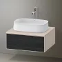 Duravit Zencha alsószekrény 65x55 cm 1 fiókkal, fiókrendező nélkül, fekete tölgy/matt taupe ZE4810016830000