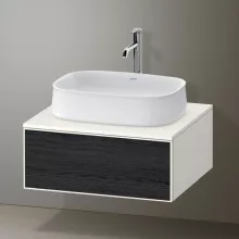   Duravit Zencha alsószekrény 65x55 cm 1 fiókkal, fiókrendező nélkül, fekete tölgy/matt fehér ZE4810016840000