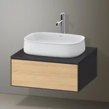   Duravit Zencha alsószekrény 65x55 cm 1 fiókkal, fiókrendező nélkül, natúr tölgy/matt grafit ZE4810030800000