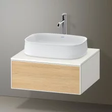   Duravit Zencha alsószekrény 65x55 cm 1 fiókkal, fiókrendező nélkül, natúr tölgy/matt fehér ZE4810030840000