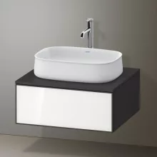   Duravit Zencha alsószekrény 65x55, fiókrendező nélkül, fehér üveg/matt grafit ZE4810064800000