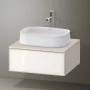 Duravit Zencha alsószekrény 65x55, fiókrendező nélkül, fehér üveg/matt taupe ZE4810064830000