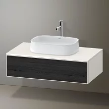   Duravit Zencha fiókos alsószekrény 100, fiókrendező nélkül, fekete tölgy/matt fehér ZE4811016840000