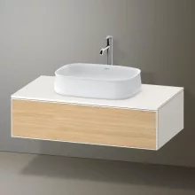   Duravit Zencha fiókos alsószekrény 100, fiókrendező nélkül, natúr tölgy/matt fehér ZE4811030840000