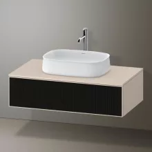   Duravit Zencha fiókos alsószekrény 100, fiókrendező nélkül, textúrált fekete/matt taupe ZE4811063830000