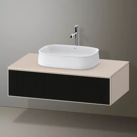 Duravit Zencha fiókos alsószekrény 100, fiókrendező nélkül, textúrált fekete/matt taupe ZE4811063830000
