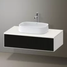   Duravit Zencha fiókos alsószekrény 100, fiókrendező nélkül, texturált fekete/matt fehér ZE4811063840000