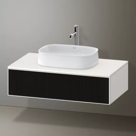 Duravit Zencha fiókos alsószekrény 100, fiókrendező nélkül, texturált fekete/matt fehér ZE4811063840000