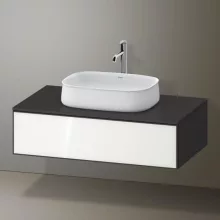   Duravit Zencha fiókos alsószekrény 100, fiókrendező nélkül, fehér üveg/matt grafit ZE4811064800000