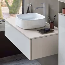   Duravit Zencha fiókos alsószekrény 100, fiókrendező nélkül, fehér üveg/matt taupe ZE4811064830000