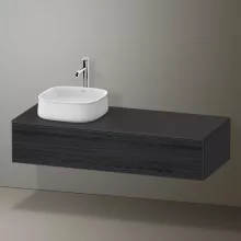   Duravit Zencha balos alsószekrény 130, fiókrendező nélkül, fekete tölgy/matt grafit ZE4812L16800000