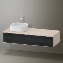   Duravit Zencha balos alsószekrény 130, fiókrendező nélkül, fekete tölgy/matt taupe ZE4812L16830000