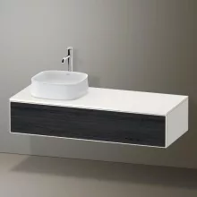   Duravit Zencha balos alsószekrény 130, fiókrendező nélkül, fekete tölgy/matt fehér ZE4812L16840000