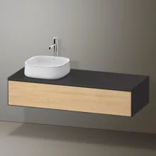   Duravit Zencha balos alsószekrény 130, fiókrendező nélkül, natúr tölgy/matt grafit ZE4812L30800000