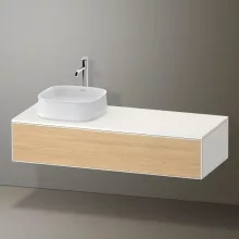   Duravit Zencha balos alsószekrény 130, fiókrendező nélkül, natúr tölgy/matt fehér ZE4812L30840000