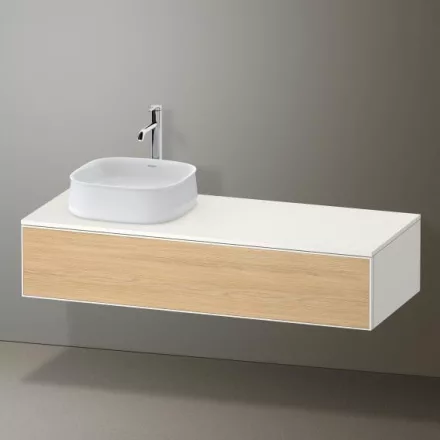 Duravit Zencha balos alsószekrény 130, fiókrendező nélkül, natúr tölgy/matt fehér ZE4812L30840000