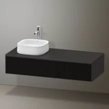   Duravit Zencha balos alsószekrény 130, fiókrendező nélkül, strukturált fekete/matt grafit ZE4812L63800000