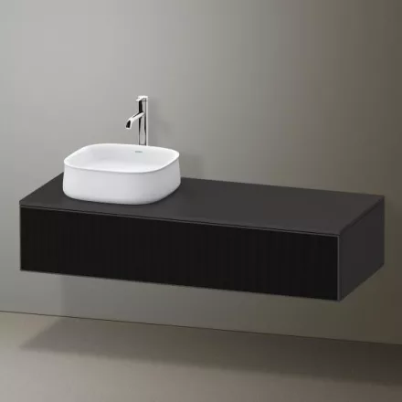 Duravit Zencha balos alsószekrény 130, fiókrendező nélkül, strukturált fekete/matt grafit ZE4812L63800000