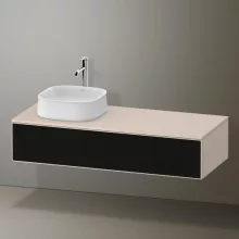   Duravit Zencha balos alsószekrény 130, fiókrendező nélkül, strukturált fekete/matt taupe ZE4812L63830000