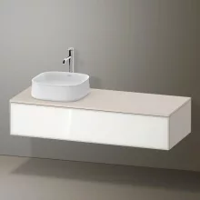   Duravit Zencha balos alsószekrény 130, fiókrendező nélkül, fehér üveg/matt taupe ZE4812L64830000