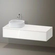   Duravit Zencha balos alsószekrény 130, fiókrendező nélkül, fehér üveg/matt fehér ZE4812L64840000