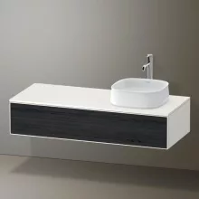   Duravit Zencha jobbos alsószekrény 130, fiókrendező nélkül, fekete tölgy/matt fehér ZE4812R16840000