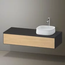   Duravit Zencha jobbos alsószekrény 130, fiókrendező nélkül, natúr tölgy/matt grafit ZE4812R30800000