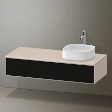   Duravit Zencha jobbos alsószekrény 130, fiókrendező nélkül, strukturált fekete/matt taupe ZE4812R63830000