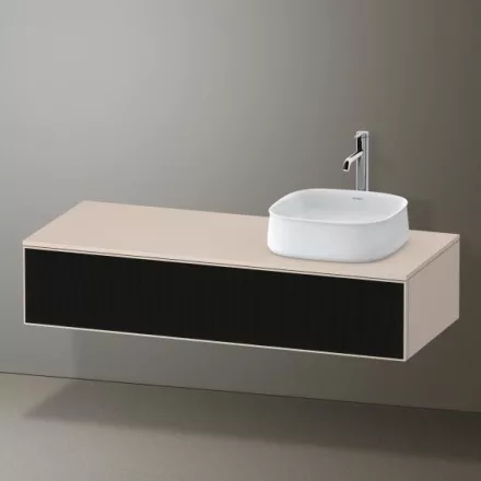 Duravit Zencha jobbos alsószekrény 130, fiókrendező nélkül, strukturált fekete/matt taupe ZE4812R63830000