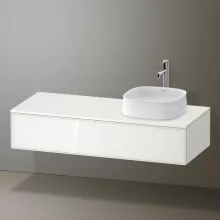   Duravit Zencha jobbos alsószekrény 130, fiókrendező nélkül, fehér üveg/matt fehér ZE4812R64840000