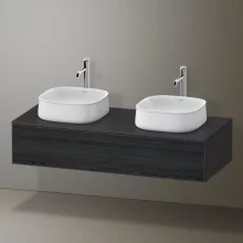   Duravit Zencha fiókos alsószekrény 130, fiókrendező nélkül, fekete tölgy/matt grafit ZE4813B16800000