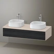   Duravit Zencha fiókos alsószekrény 130, fiókrendező nélkül, fekete tölgy/matt taupe ZE4813B16830000