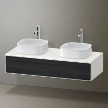   Duravit Zencha fiókos alsószekrény 130, fiókrendező nélkül, fekete tölgy/matt fehér ZE4813B16840000