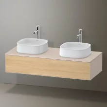   Duravit Zencha fiókos alsószekrény 130, fiókrendező nélkül, natúr tölgy/matt taupe ZE4813B30830000
