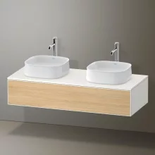   Duravit Zencha fiókos alsószekrény 130,fiókrendező nélkül, natúr tölgy/matt fehér ZE4813B30840000