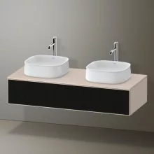   Duravit Zencha fiókos alsószekrény 130, fiókrendező nélkül, strukturált fekete/matt taupe ZE4813B63830000