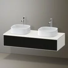   Duravit Zencha fiókos alsószekrény 130, fiókrendező nélkül, strukturált fekete/matt fehér ZE4813B63840000