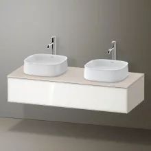   Duravit Zencha fiókos alsószekrény 130, fiókrendező nélkül, fehér üveg/matt taupe ZE4813B64830000