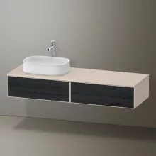   Duravit Zencha balos alsószekrény 160, fiókrendező nélkül, fekete tölgy/matt taupe ZE4814L16830000
