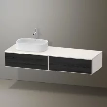   Duravit Zencha balos alsószekrény 160, fiókrendező nélkül, fekete tölgy/matt fehér ZE4814L16840000