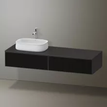   Duravit Zencha balos alsószekrény 160, fiókrendező nélkül, textúrált fekete/matt grafit ZE4814L63800000