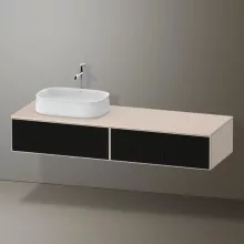   Duravit Zencha balos alsószekrény 160, fiókrendező nélkül, textúrált fekete/matt taupe ZE4814L63830000