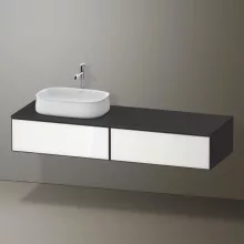   Duravit Zencha balos alsószekrény 160, fiókrendező nélkül, fehér üveg/matt grafit ZE4814L64800000