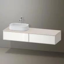   Duravit Zencha balos alsószekrény 160, fiókrendező nélkül, fehér üveg/matt taupe ZE4814L64830000