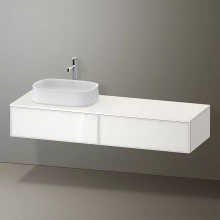 Duravit Zencha balos alsószekrény 160, fiókrendező nélkül, fehér üveg/matt fehér ZE4814L64840000