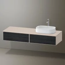   Duravit Zencha jobbos alsószekrény 160, fiókrendező nélkül, fekete tölgy/matt taupe ZE4814R16830000