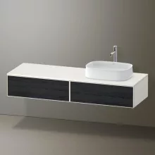   Duravit Zencha jobbos alsószekrény 160, fiókrendező nélkül, fekete tölgy/matt fehér ZE4814R16840000